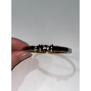 Kate Spade New York Gold Tone Black Enamel Bow Bangle Bracelet